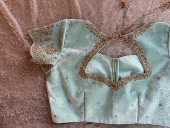Blue Velvet hand embroidery blouse /red maggam blouse/blue velvet zardosi blouse /hand embroidered blouse/ blue sleeveless ready made blouse