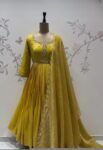 Yellow Anarkali suit usa/haldi anarkali kurta/tissue anarkali/hand embroidered dress anarkali/Indian dresses/yellow simple anarkali kurta