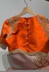 pure silk hand embroidery blouse/saree maggam blouse/orange zardosi blouse usa/hand embroidered modern blouse/ready made blouse zardosi usa
