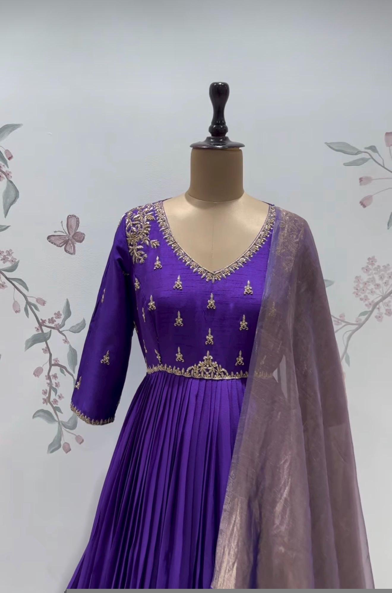 Pink Anarkali suit usa/anarkali pink kurta 3/4 sleeve/purple full sleeve anarkali/pink anarkali/Indian dresses/purple anarkali with dupatta