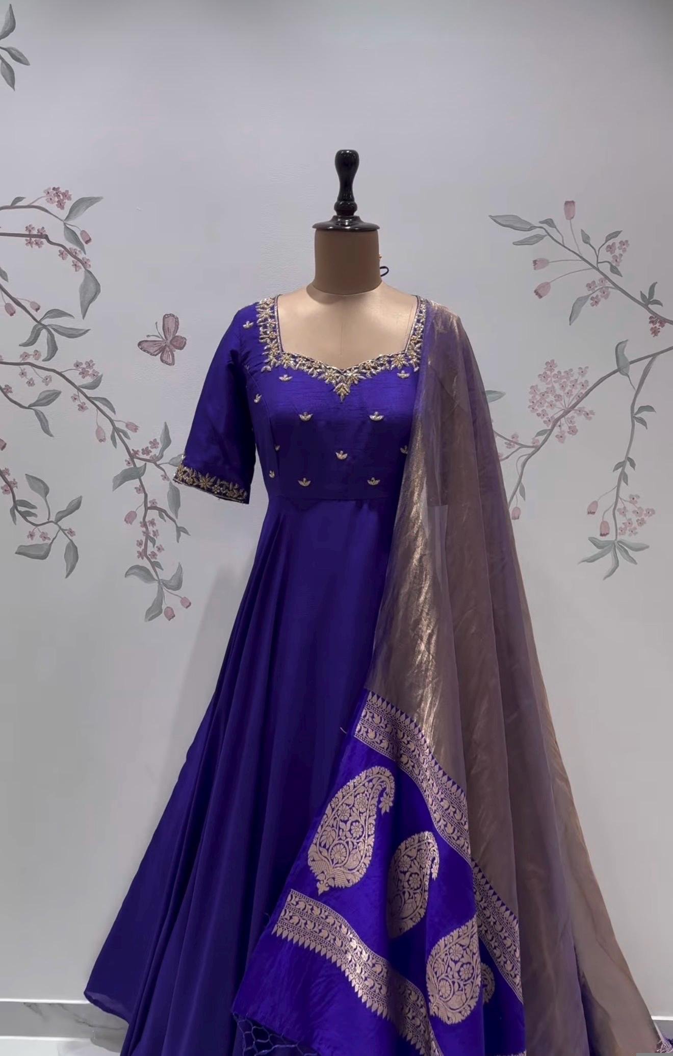 Purp Anarkali suit usa/anarkali pink kurta elbo sleeve/purple anarkali dupatta/pink anarkali/Indian dresses/purple anarkali with dupatta usa