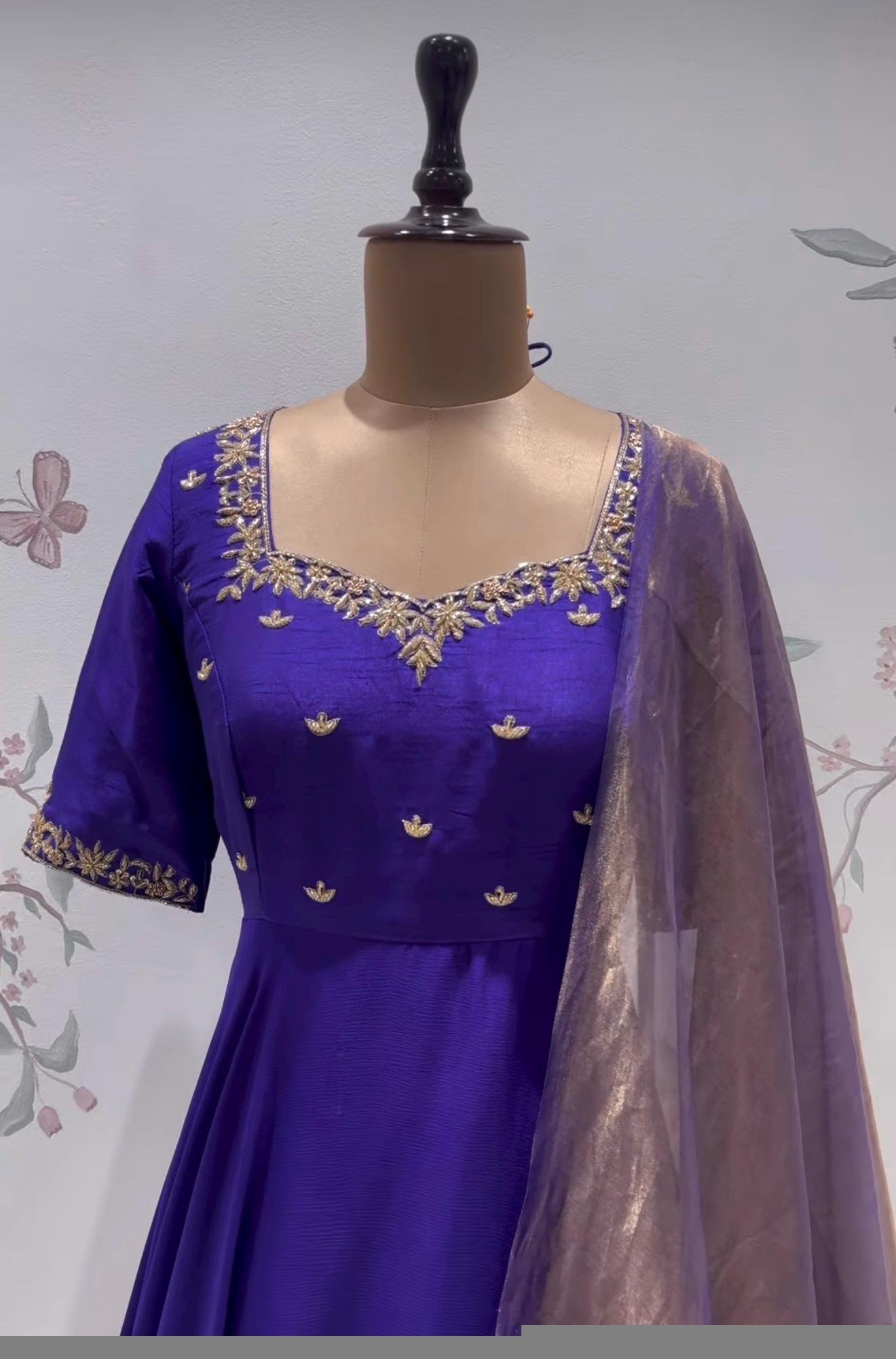 Purp Anarkali suit usa/anarkali pink kurta elbo sleeve/purple anarkali dupatta/pink anarkali/Indian dresses/purple anarkali with dupatta usa