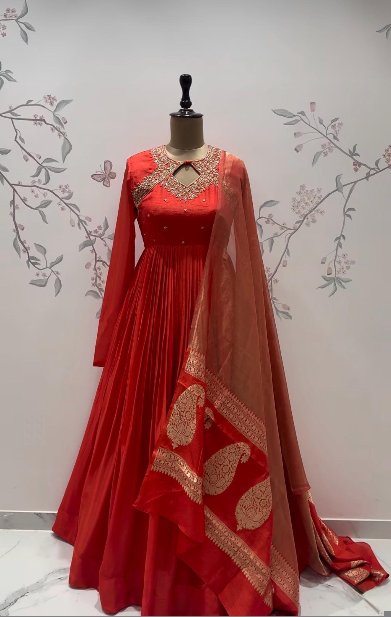 Orange Anarkali suit usa/anarkali orange kurta full sleeve/orange sleeve anarkali/green anarkali/Indian dresses/pure anarkali with dupatta
