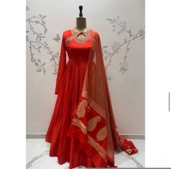 Orange Anarkali suit anarkali orange kurta full sleeve/orange sleeve anarkali/green anarkali/Indian dresses/pure anarkali with dupatta