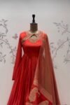 Orange Anarkali suit usa/anarkali orange kurta full sleeve/orange sleeve anarkali/green anarkali/Indian dresses/pure anarkali with dupatta