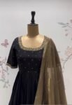 Black Anarkali suit usa/anarkali kurta elbow sleeve/purple anarkali dupatta/pink anarkali/Indian dresses/purple anarkali with dupatta usa