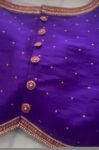pure silk hand embroidery blouse/neck maggam blouse/purple zardosi blouse/purple hand embroidered blouse/ hand work ready made blouse USA