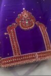 pure silk hand embroidery blouse/neck maggam blouse/purple zardosi blouse/purple hand embroidered blouse/ hand work ready made blouse USA