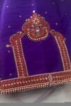 pure silk hand embroidery blouse/neck maggam blouse/purple zardosi blouse/purple hand embroidered blouse/ hand work ready made blouse USA