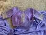 Lavender Hand Embroidered Silk Blouse: Zardosi Maggam Work,lavender blouse,mix and match blouse,plus size blouse,lavender hand work blouse