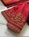 pure silk red hand embroidery blouse/saree maggam blouse/raw silk zardosi blouse/pure red hand embroidered blouse/ready made red blouse usa