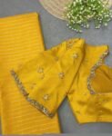 pure silk hand embroidery blouse/saree maggam blouse/yellow zardosi blouse/hand embroidered blouse/mustard yellow ready made blouse zardosi