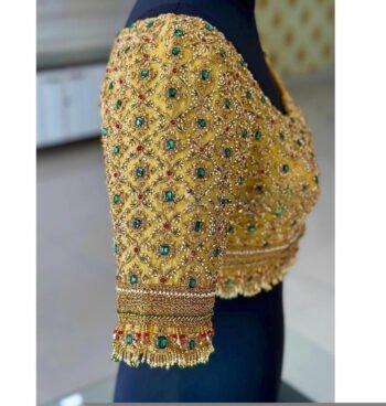 pure silk hand embroidery bridal blouse/ maggam blouse/ bridal zardosi blouse/red hand embroidered blouse/heavy embroidery wedding blouse