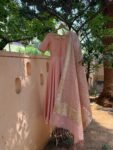 Pure chanderi hand embroidered Anarkali with chanderi handloom dupatta /pink anarkali suit/ anarkali dupatta USA/ Indian dresses/ voggish US
