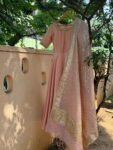 Pure chanderi hand embroidered Anarkali with chanderi handloom dupatta /pink anarkali suit/ anarkali dupatta USA/ Indian dresses/ voggish US