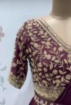 Brown Ruffle Saree: Silk Lehenga Sari with Embroidered Blouse,ready to wear sarees,cocktail saree,lehenga saree,ruffle saree belt,modern sar