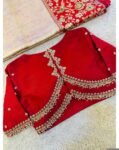 pure silk hand embroidery blouse/saree maggam blouse/red zardosi blouse/red hand embroidered moderblouse/red muggu ready made blouse USA