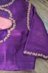 Purple hand embroidery blouse/saree maggam work blouse/purple saree blouse/purple hand embroidered blouse/ready made blouse zardosi/voggish