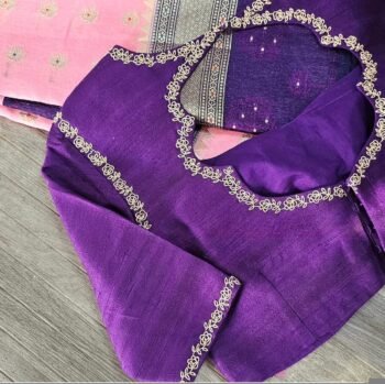 Purple hand embroidery blouse/saree maggam work blouse/purple saree blouse/purple hand embroidered blouse/ready made blouse zardosi/voggish