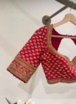 Hand Embroidered Zardosi Silk Blouse/Maroon Red Maggam Saree Blouse/red bridal blouse/burgundy blouse,kundan work blouse,mix and match blous