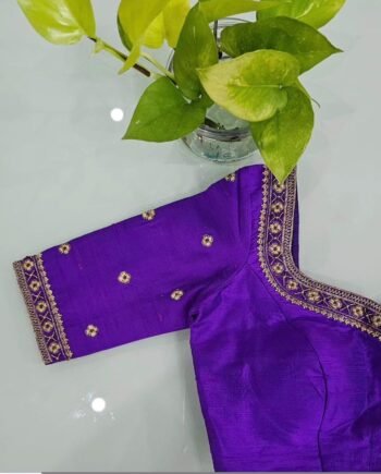 Purple hand embroidery blouse/saree maggam work blouse/purple saree blouse/purple hand embroidered blouse/ready made blouse zardosi/voggish