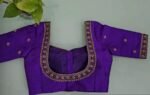 Purple hand embroidery blouse/saree maggam work blouse/purple saree blouse/purple hand embroidered blouse/ready made blouse zardosi/voggish