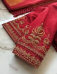 Hand Embroidered Pure Silk Bridal Blouse: Red Zardosi Maggam Work, red saree blouse,handwork blouse,maggam work blouse,mix and match blouse