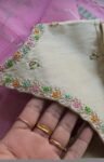 Hand Embroidered Silk Saree Blouse: Cream Zardosi Maggam Work,mix and match blouse,handwork blouse,off white blouse,plus size blouse,maggam