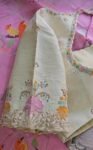 Hand Embroidered Silk Saree Blouse: Cream Zardosi Maggam Work,mix and match blouse,handwork blouse,off white blouse,plus size blouse,maggam