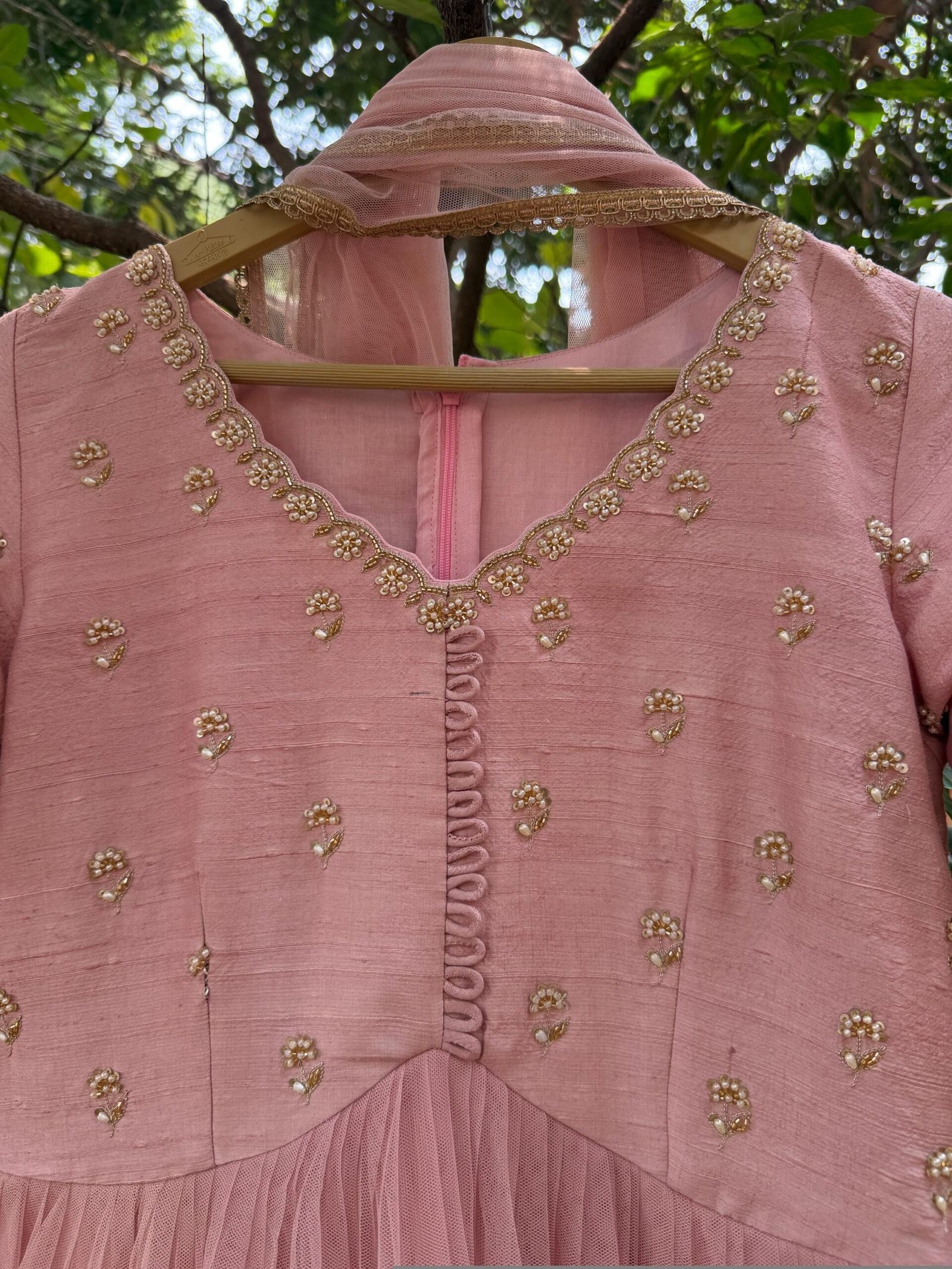 Pink Anarkali Suit:Hand Embroidered Indian Dress, soft net anarkali,hand embroidered anarkali dress,pink anarkali dress/Indian anarkali dres
