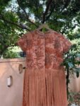 Hand embroidered Anarkali with dupatta/ice blue anarkali suit/ombré dye anarkali dupatta USA/Indian dresses/orange pink anarkali dupatta set