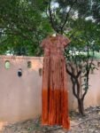 Hand embroidered Anarkali with dupatta/ice blue anarkali suit/ombré dye anarkali dupatta USA/Indian dresses/orange pink anarkali dupatta set