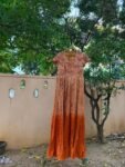 Hand embroidered Anarkali with dupatta/ice blue anarkali suit/ombré dye anarkali dupatta USA/Indian dresses/orange pink anarkali dupatta set