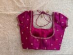 Hand Embroidered Plum Silk Blouse: Zardosi Saree Blouse – Size 42,plus size blouse,handwork blouse,maggam blouse,mix and match blouse USA
