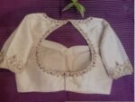 Hand Embroidered Raw Silk Blouse: Cream Zardosi Maggam Work,mix and match blouse,plus size blouse,hand work blouse,maggam work blouse,cream