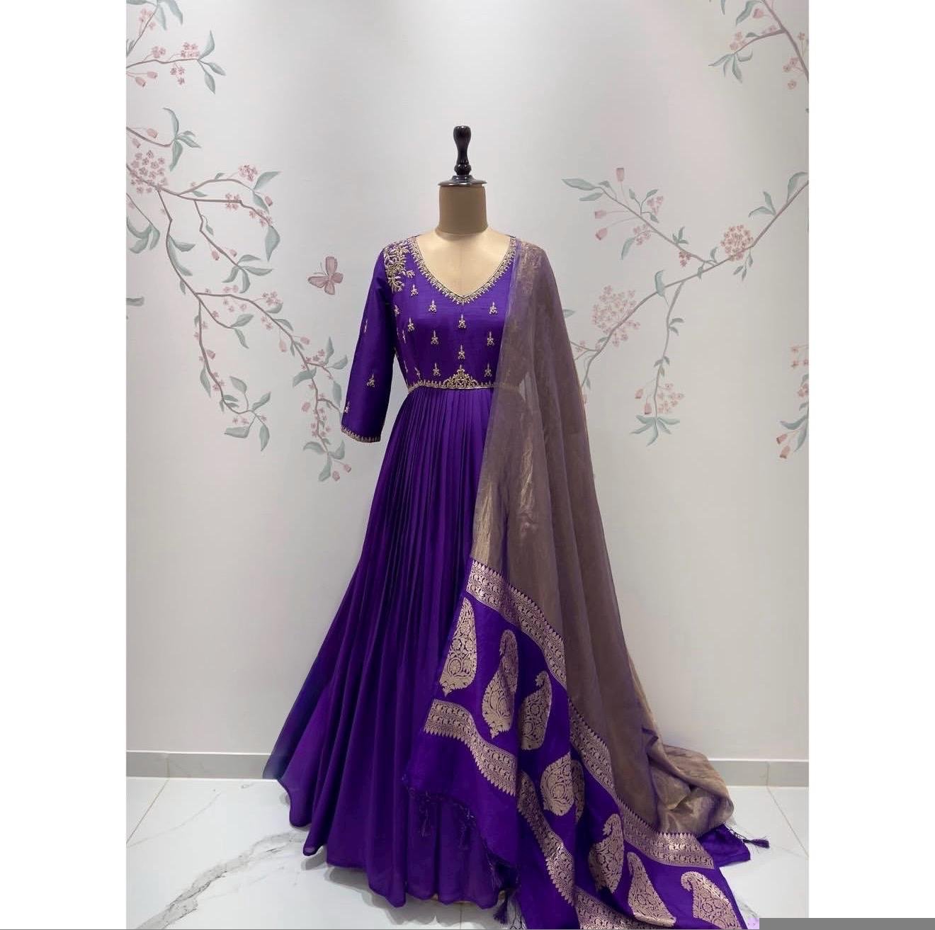 Pink Anarkali suit usa/anarkali pink kurta 3/4 sleeve/purple full sleeve anarkali/pink anarkali/Indian dresses/purple anarkali with dupatta