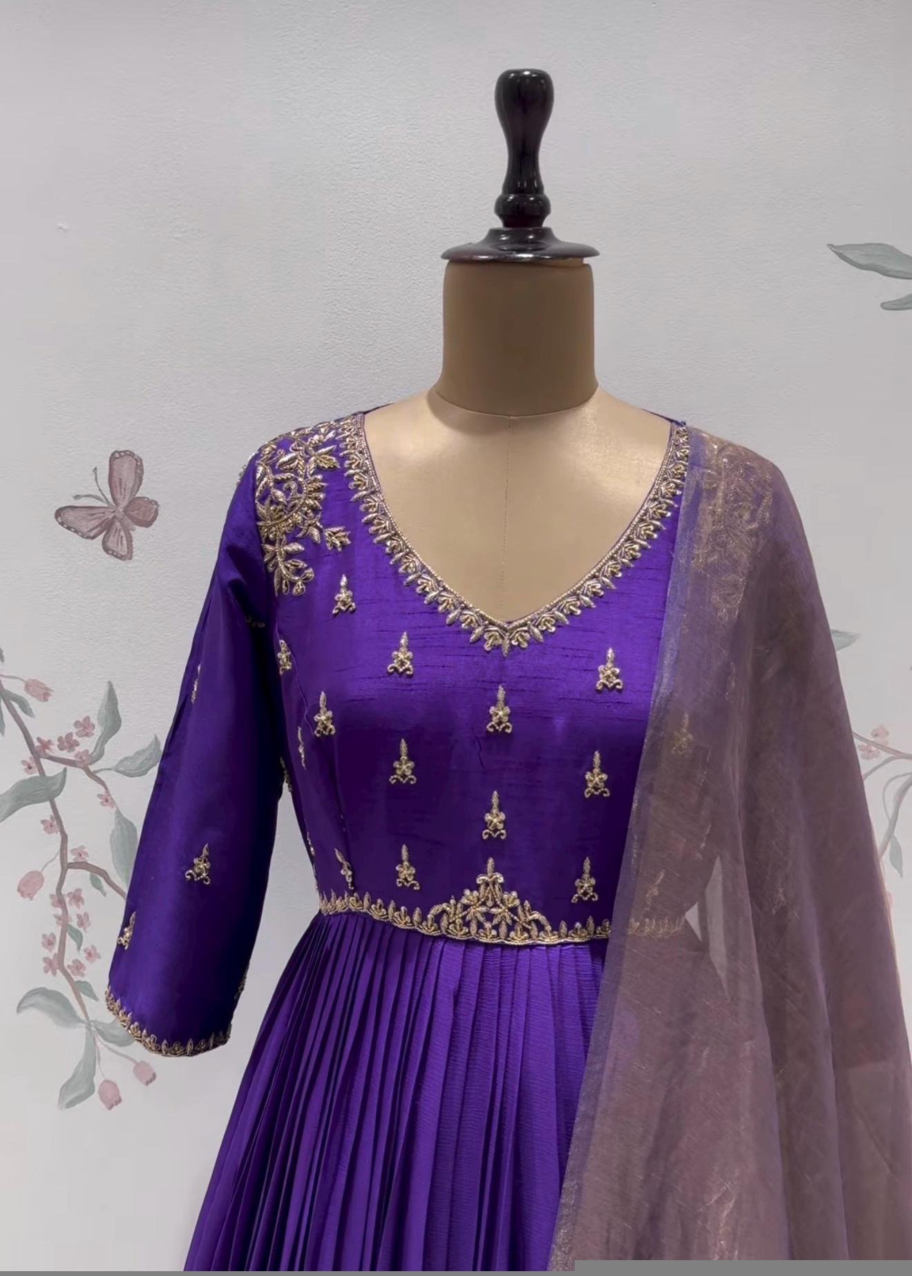 Pink Anarkali suit usa/anarkali pink kurta 3/4 sleeve/purple full sleeve anarkali/pink anarkali/Indian dresses/purple anarkali with dupatta