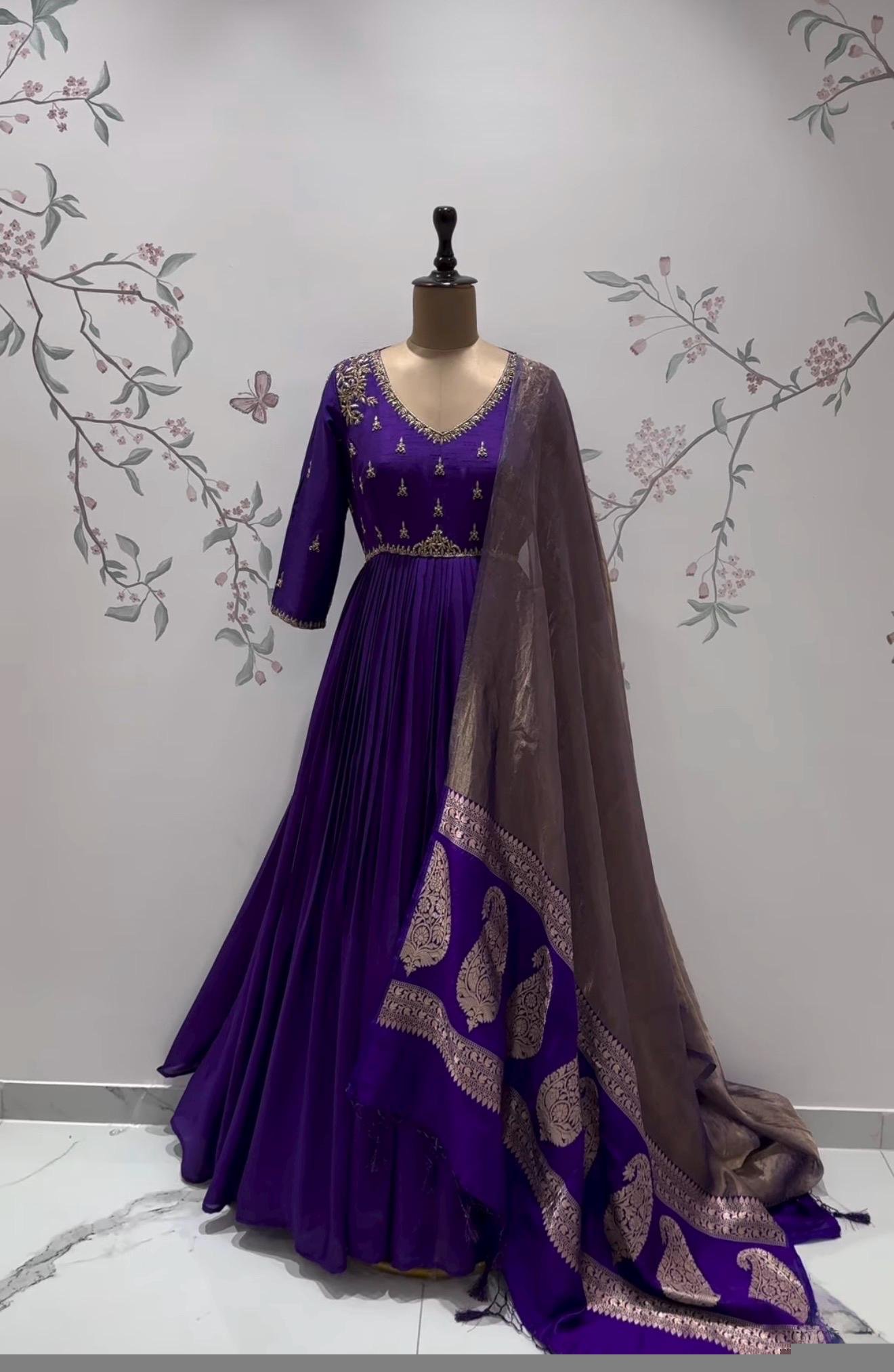 Pink Anarkali suit usa/anarkali pink kurta 3/4 sleeve/purple full sleeve anarkali/pink anarkali/Indian dresses/purple anarkali with dupatta