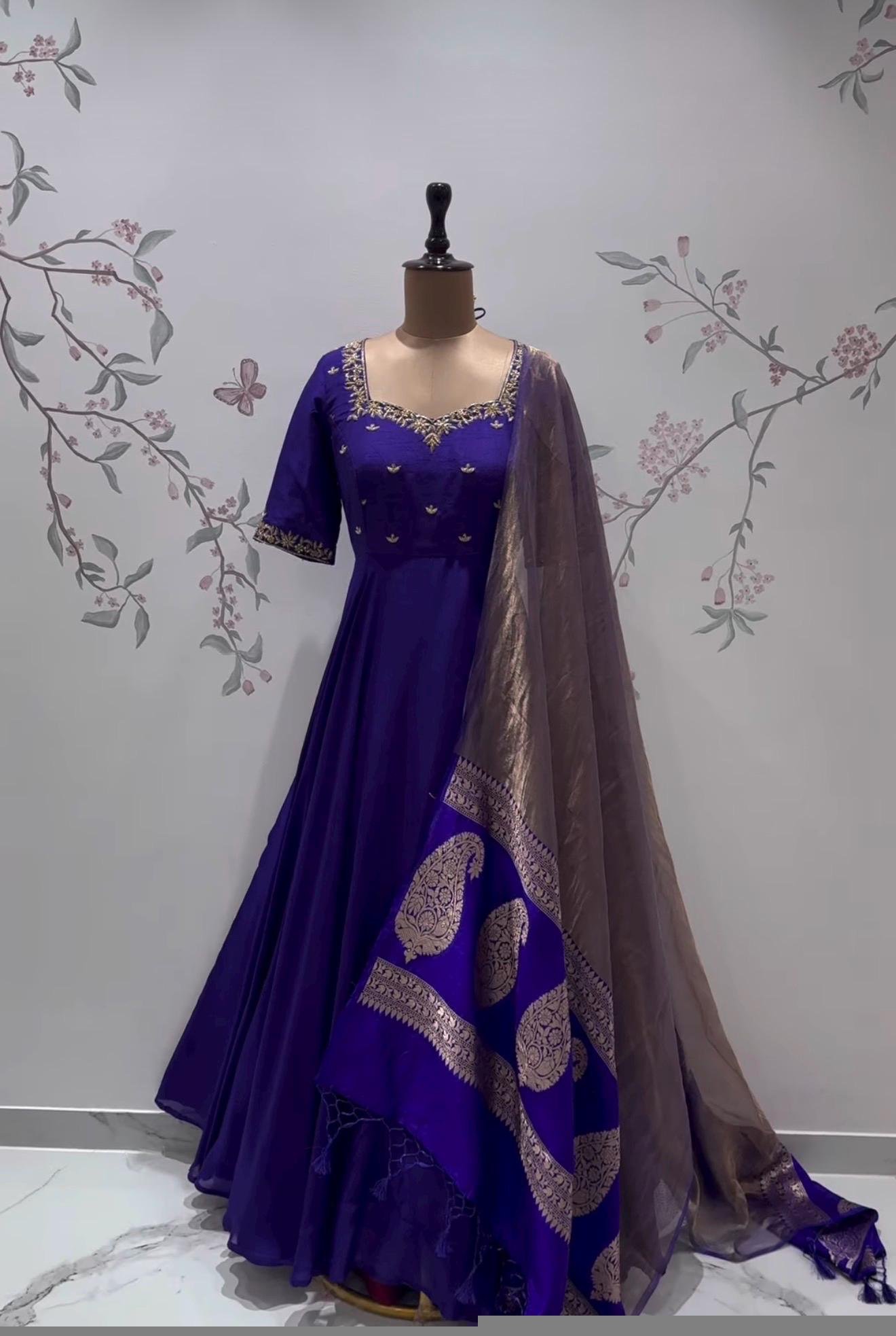 Purp Anarkali suit usa/anarkali pink kurta elbo sleeve/purple anarkali dupatta/pink anarkali/Indian dresses/purple anarkali with dupatta usa