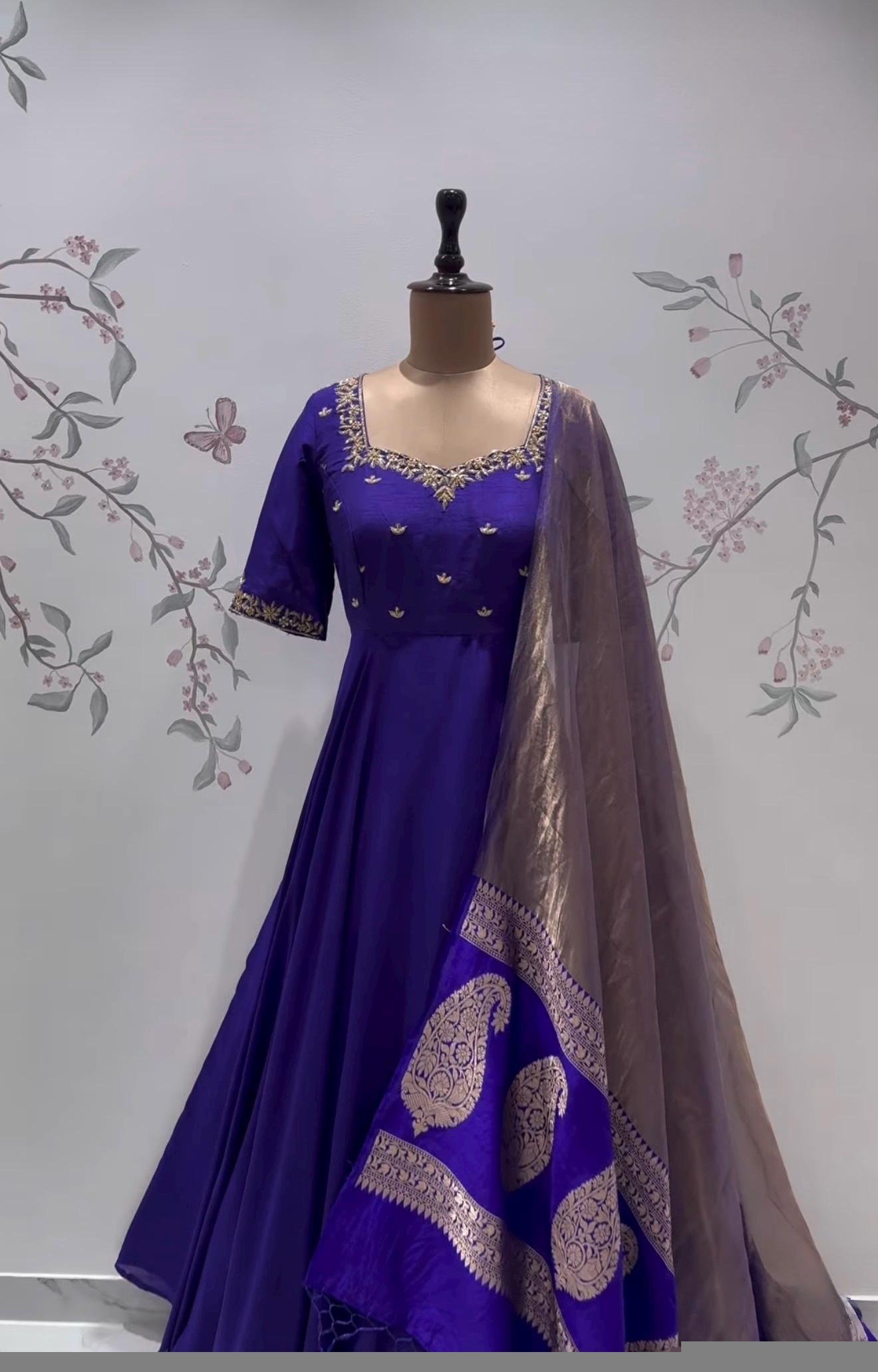 Purp Anarkali suit usa/anarkali pink kurta elbo sleeve/purple anarkali dupatta/pink anarkali/Indian dresses/purple anarkali with dupatta usa