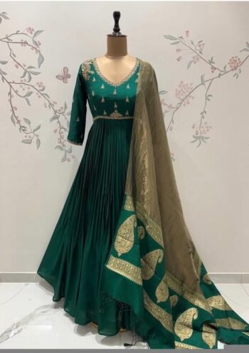 Green Anarkali suit anarkali pink kurta 3/4 sleeve/purple 3/4 sleeve anarkali/green anarkali/Indian dresses/pure anarkali with dupatta