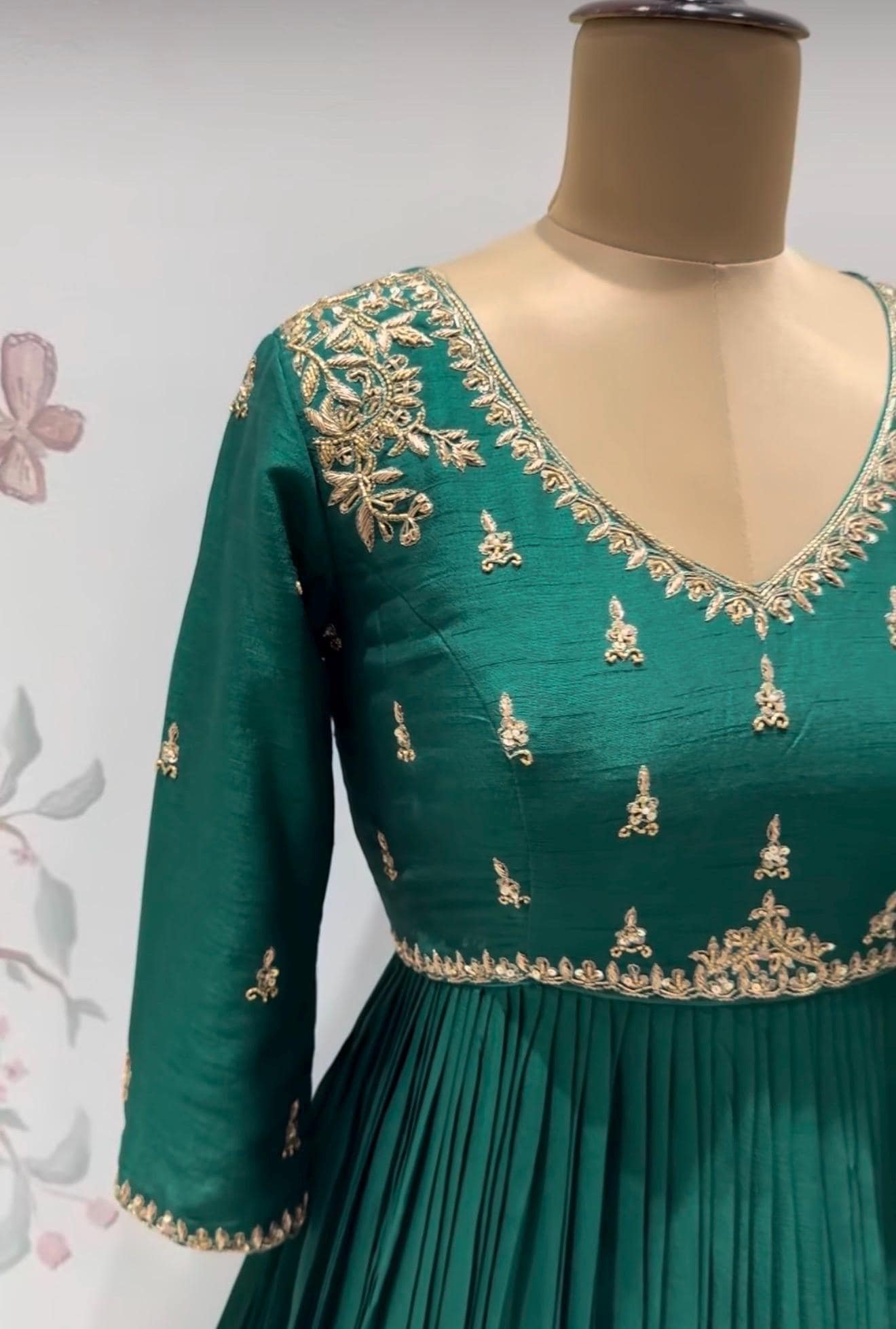 Green Anarkali suit usa/anarkali pink kurta 3/4 sleeve/purple 3/4 sleeve anarkali/green anarkali/Indian dresses/pure anarkali with dupatta