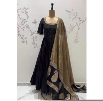 Black Anarkali suit usa/anarkali kurta elbow sleeve/purple anarkali dupatta/pink anarkali/Indian dresses/purple anarkali with dupatta usa