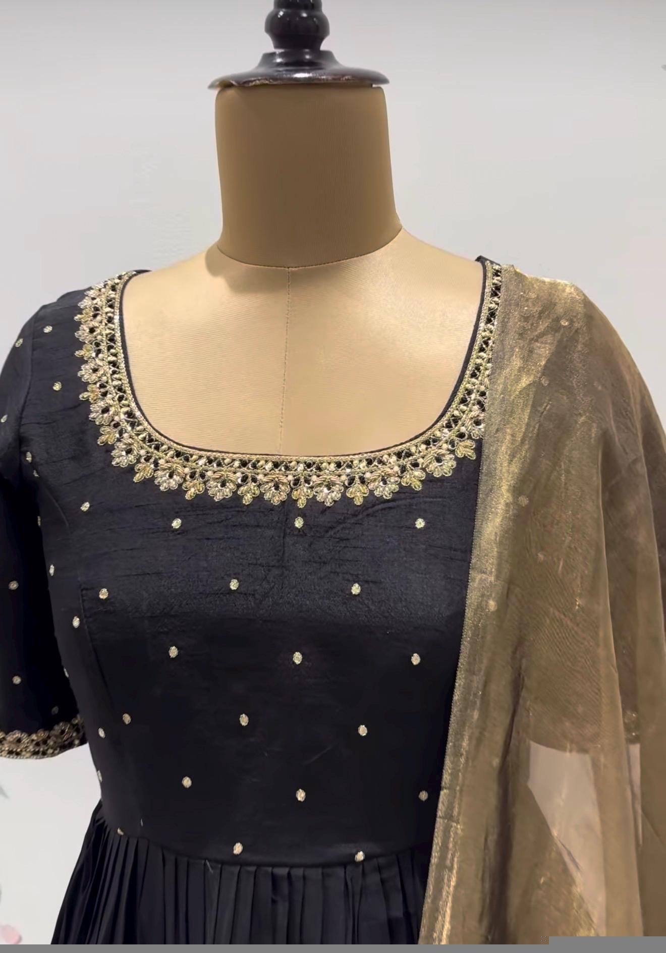 Black Anarkali suit usa/anarkali kurta elbow sleeve/purple anarkali dupatta/pink anarkali/Indian dresses/purple anarkali with dupatta usa