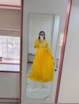 Lemon Yellow Anarkali Suit/Hand Embroidered full Haldi Dress,yellow anarkali kurta/simple anarkali dress,haldi outfit,handwork kurta USA