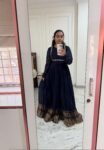 Anarkali usa/blue anarkali kurta/pure Handloom big border dress/pure kanchi cotton anarkali/ saree dresses/narayanpet kanchi handloom dress