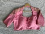 Pink Silk Saree Blouse/Hand Embroidered Zardosi Maggam Blouse,plus size blouse,collar blouse,handwork blouse pink,mix and match blouse pink