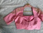Pink Silk Saree Blouse/Hand Embroidered Zardosi Maggam Blouse,plus size blouse,collar blouse,handwork blouse pink,mix and match blouse pink