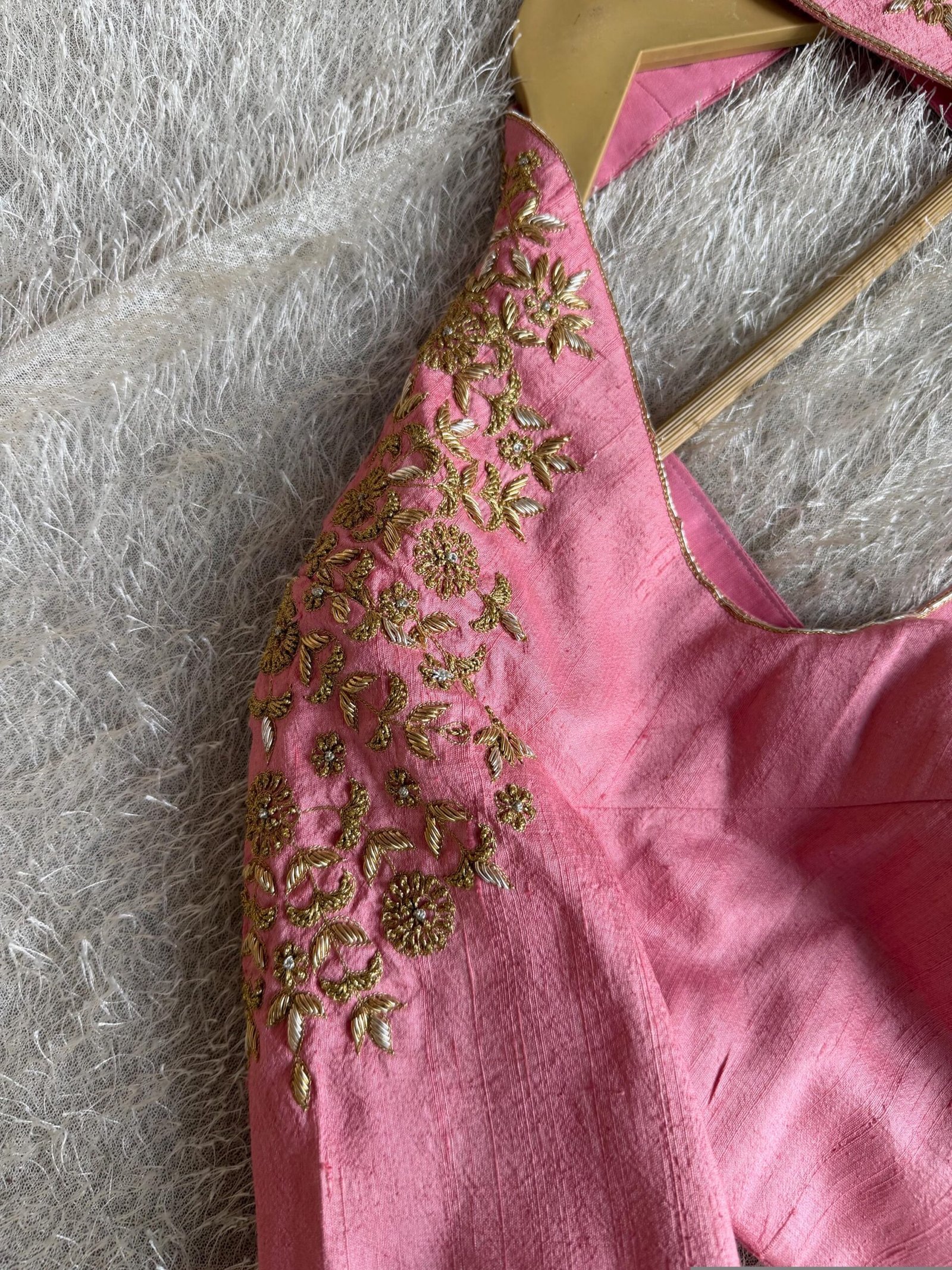 Pink Silk Saree Blouse/Hand Embroidered Zardosi Maggam Blouse,plus size blouse,collar blouse,handwork blouse pink,mix and match blouse pink