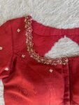 Hand Embroidered Zardosi Silk Blouse/Maroon Red Maggam Saree Blouse/plus size blouse/hand work blouse/red maggam blouse/maroon blouse USA